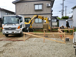 新築工事 根切り