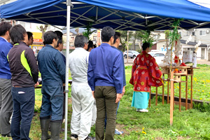 妙高市学校町　地鎮祭　トレッティオ