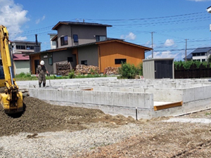 平屋新築　基礎工事